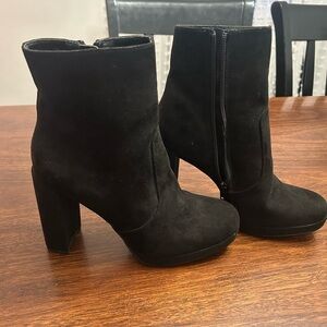 JustFab Black Heeled Boots